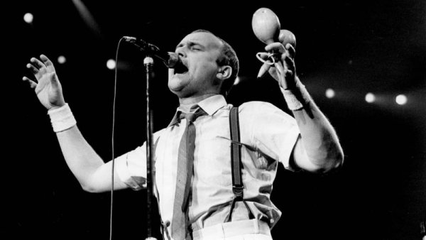 Genesis - Percussionist Phil Collins on January 18th 1984. Susan Biddle/The Denver Post via Getty