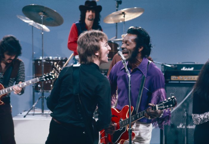 John Lennon with Chuck Berry