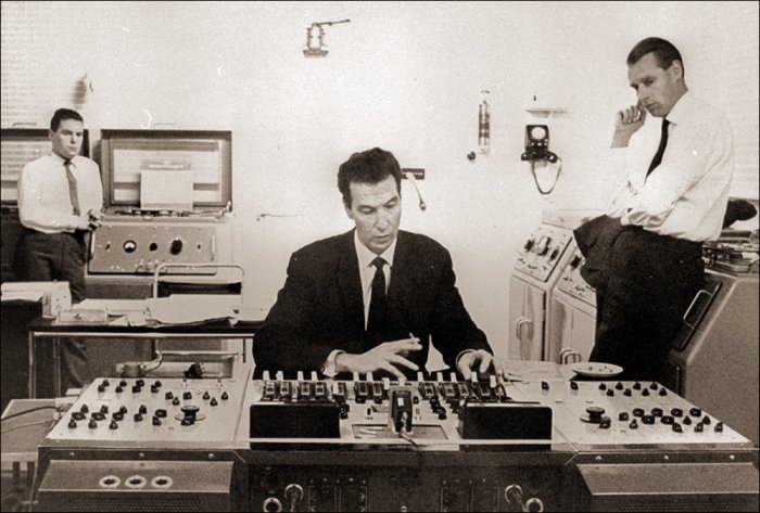 Norman Smith with George Martin Norman Smith with George Martin